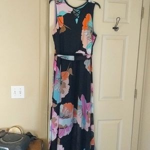 Black Multi/floral Maxi dress from Lan Bryant Size 16w